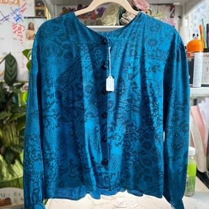 Blue dragon designed blazer shirt